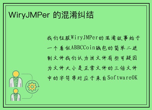 WiryJMPer 的混淆纠结 